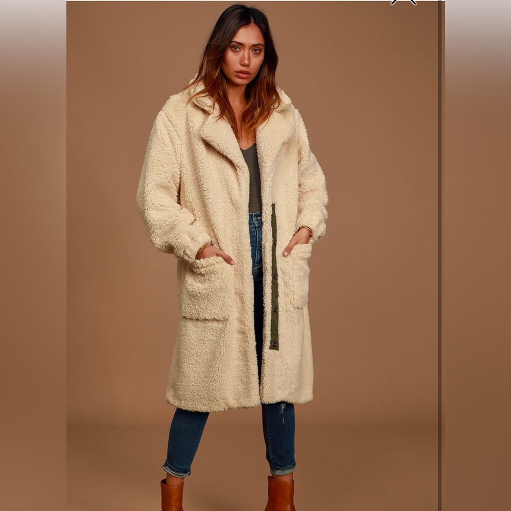 Free People Sherpa long coat size small